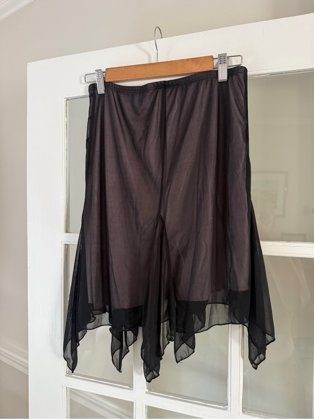 Y2K Hot Kiss Black Asymmetrical Handkerchief Hem Skirt - Picture 6 of 7